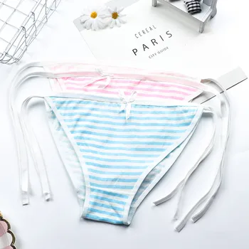 

1 pc Hot Sexy Bandage Stripe Panties Cotton Cute Sexy Underpants Pink Blue Underwear Cosplay