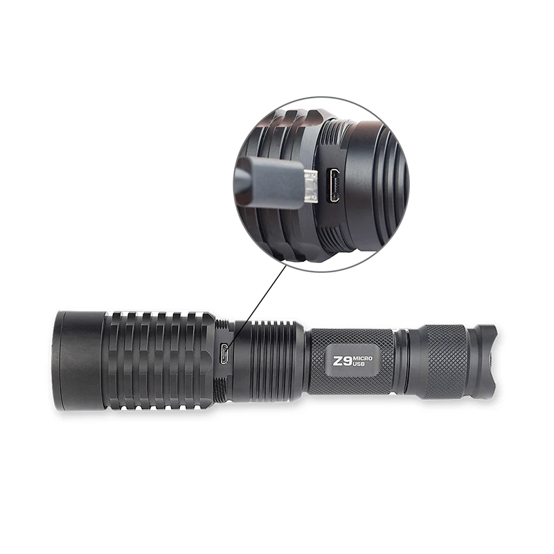 TrustFire TR-Z9 CREE XM-L2 U3 600 люмен 3-режимный масштабируемый светодиодный тактический фонарь(1x18650/2xCR123A/2xRCR123A