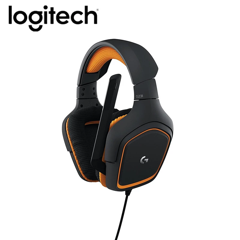 Оригинальная игровая стереогарнитура logitech G231 с шумоподавлением микрофон на