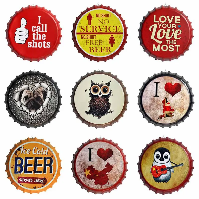 Buy Vintage Metal Iron Round Drinking Beer Bottle Caps