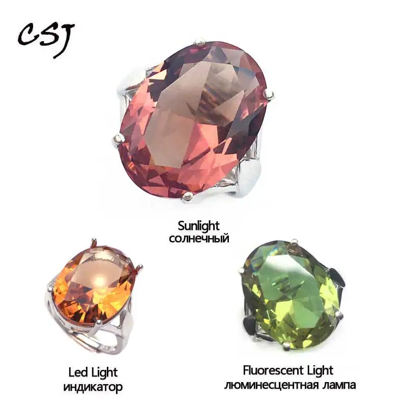 Skup CSJ utworzono Diaspore zultanit pierścionki 925 srebro Ov13 * 18 Fine Jewelry kobiety kamień Femm Lady Wedding Engagment Party