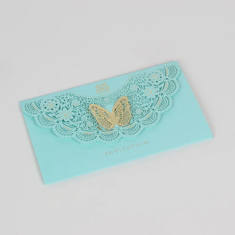  50pcs Laser Hollow Creative Party Invitation Wedding Engagement Valentine's Day Anniversary Special - 32951245227