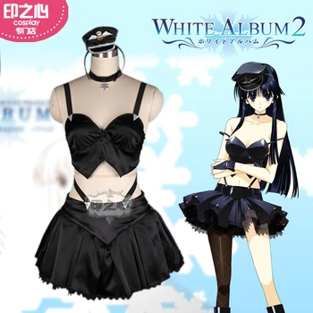 

[STOCK] 2018 Anime WHITE ALBUM 2 Touma Kazusa Cosplay Costume Black Lolita Dress Stage Uniform For Christmas Free Shipping New.