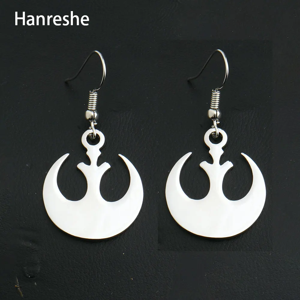 

HANRESHE Star Wars Rebel Alliance Symbol Drop Earrings Silver Color Earrings Handmade Jewelry