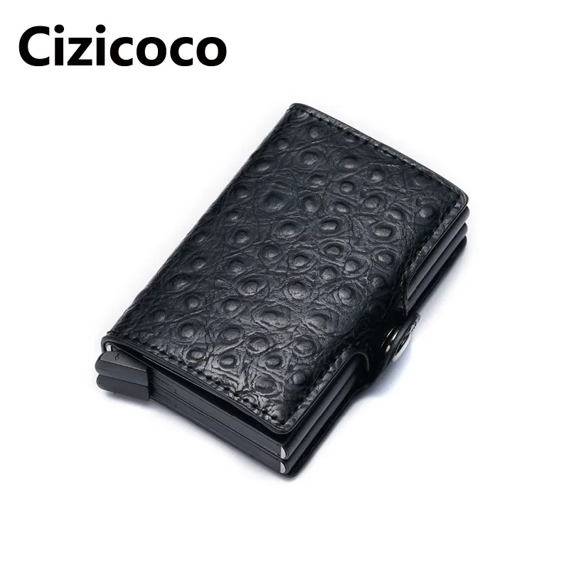 

2019 New PU Leather Card Holder Anti RFID Men Credit Card Holder Metal ID Card Case Aluminium Card Protection Travel Wallet