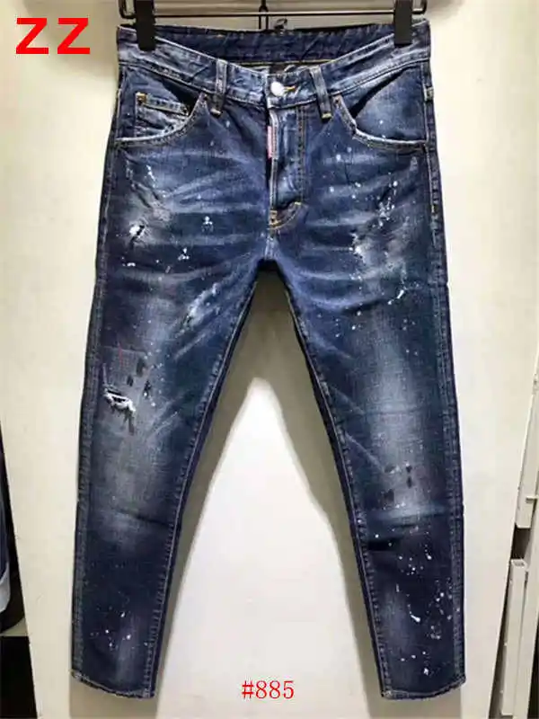 

F.N.JACK 2019 Fashion Mens Jeans Skinny Jeans Men Stylish Ripped Jeans Pants Cool Guy Jean Slim Straight Denim