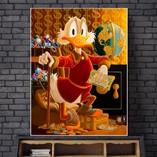 Duck Scrooge McDuck Классическая мультяшная пленка обои на стену, художественные плакаты, печать, картина на стену, картина для спальни, домашний декор