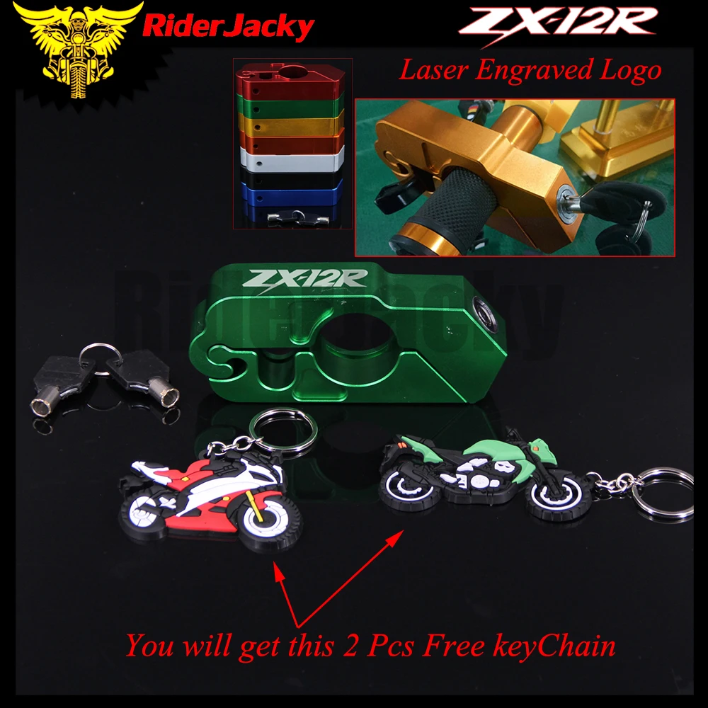 

RiderJacky Motorcycle Handlebar Lock Anti-Theft Lock Safety Theft Protection Locks For kawasaki ZX12R ZX-12R 2000-2005 2003 2004