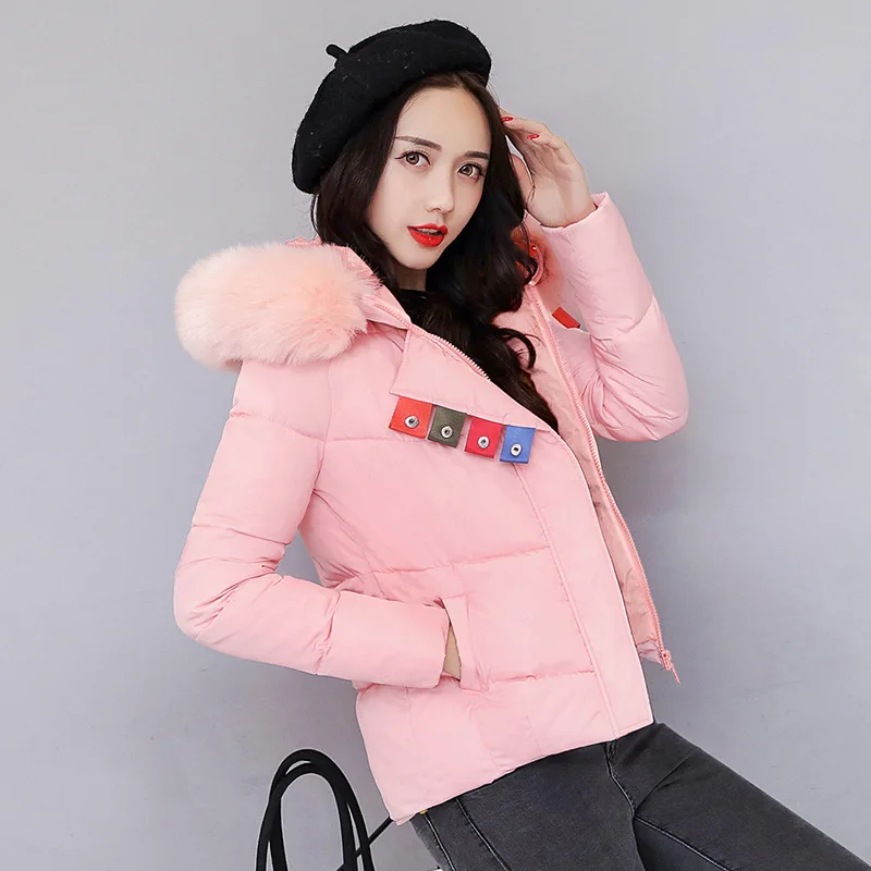 

2017 Korean Edition Women's Fashion Winter Jacket Temperament High-end 3D Stereo Bread Short Style Heavy - Size Cotton Coat
