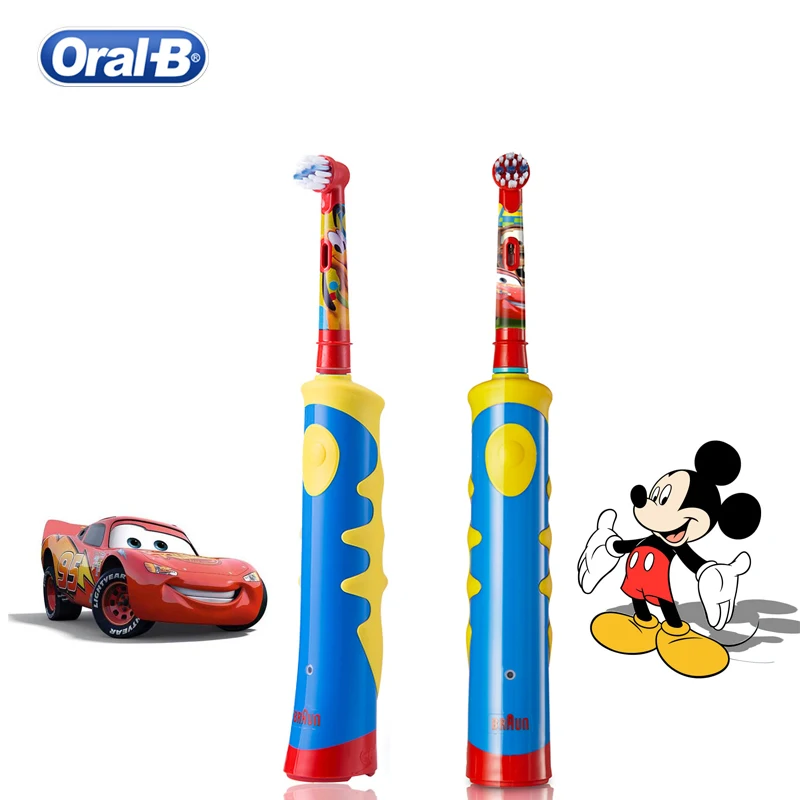 Oral B Children Electric Toothbrush Mickey Cars Rotation Inductive Charging Gum Care Waterproof Brush Head for Kids