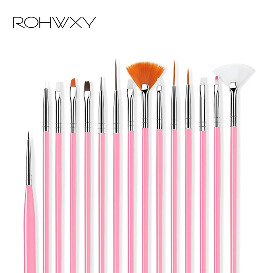 

ROHWXY Nail Art Brushes For Manicure Acrylic Gel Brush Nail Design Liner Dotting Gel Polish Painting Drawing Pen Gradient Tools