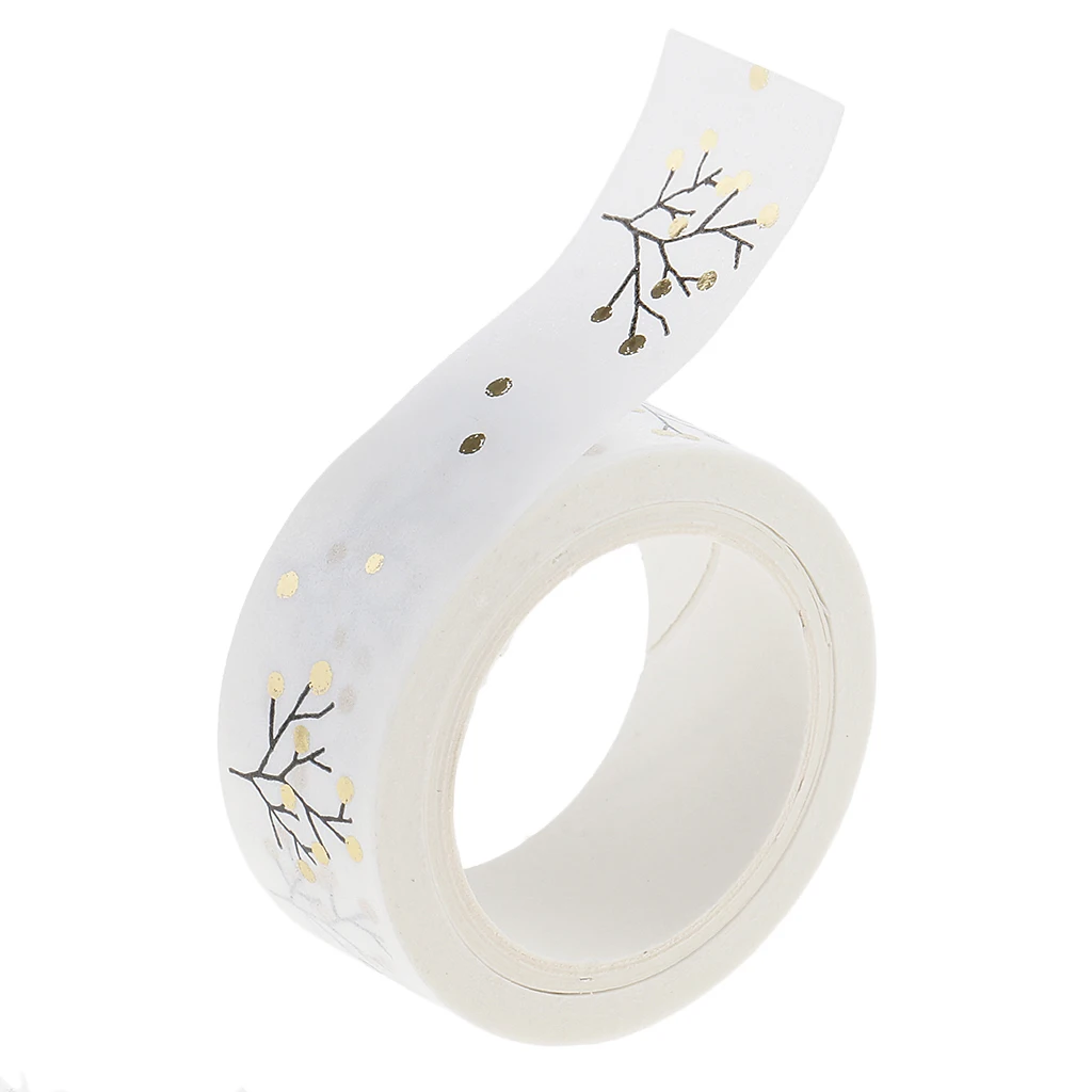 5 Meters/ Roll DIY Hot Gold Flower Washi Tape Decorative Sticky Paper Masking Tape Self Adhesive Tape Scrapbooking Tape Planner
