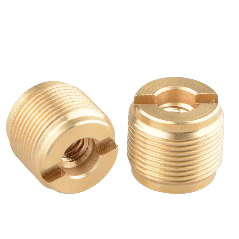  2PCS Mic Stand Adapter Thread Screw Brass Microphone Tripod Stand Holder 1/4 inner and 5/8 outer Th