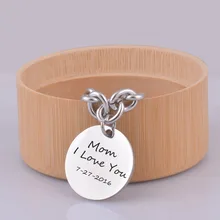 Идентификатор метки собаки Выгравированный браслет индивидуальный мужской ювелирные изделия гравировка