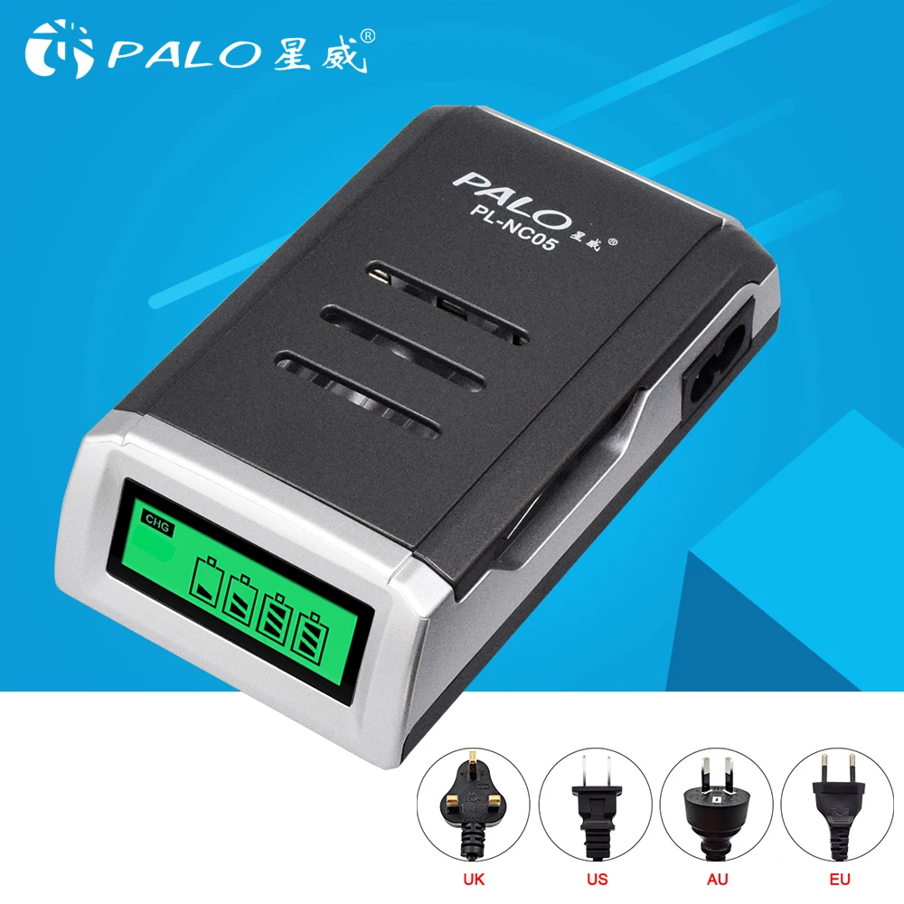 PALO ЖК-дисплей интеллектуальное умное зарядное устройство для аккумуляторов AA/AAA 1,2 в Ni-Cd Ni-mh аккумуляторная батарея
