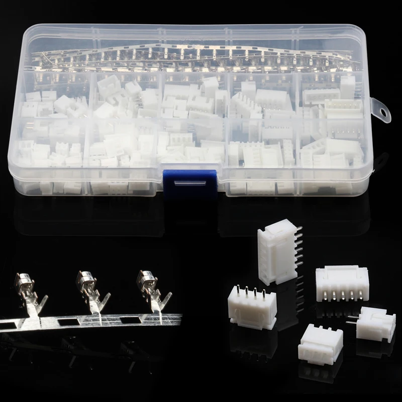 

350PCS XH-2.54mm Terminals Connectors Set 2-6Pin Male&Female Cable Plug Header + White Housing + Terminal Kit For Electronics