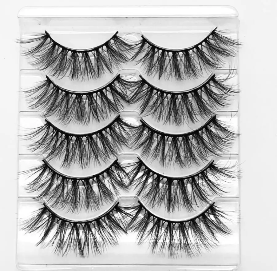 5 Pairs Mink Eyelashes New 3D Mink Lashes Thick HandMade Full Strip Fake Lashes Make up Eye lashe False Eyelashes Makeup - Цвет: 004