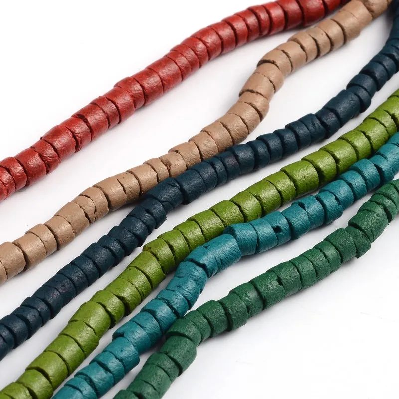 

10Strands Mixed Color Flat Round Natural Coconut Beads Strands 5x2~4mm, Hole: 1mm; about 150pcs/strand, 23.5"