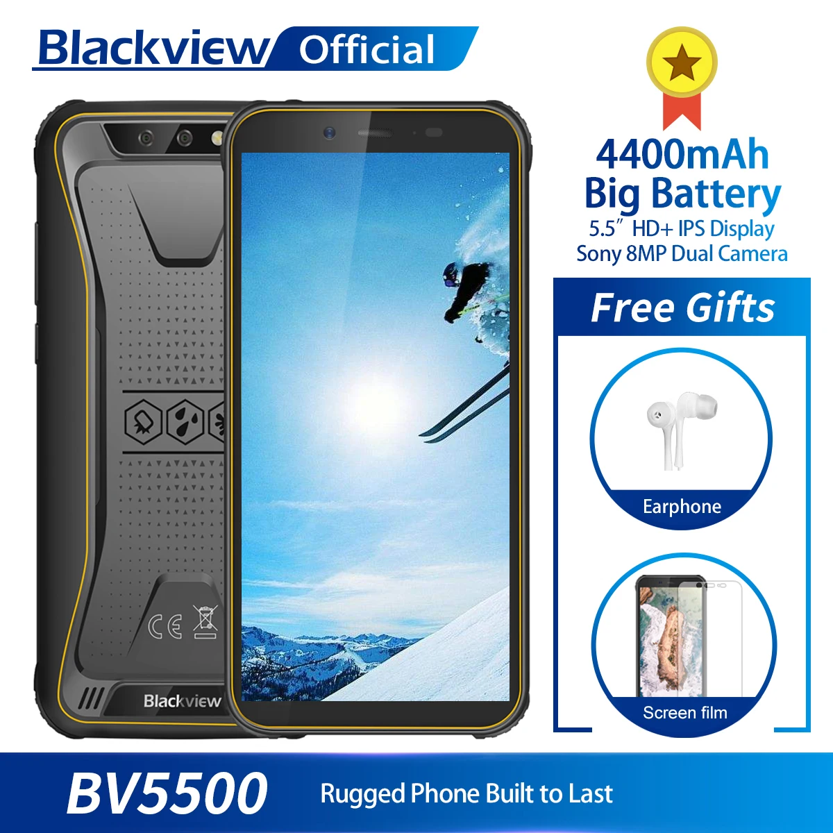 Blackview BV5500 смартфон с 5 дюймовым дисплеем 18:9 ОЗУ 2 Гб ПЗУ 16 Android 8 1 4400 мАч|Смартфоны| |
