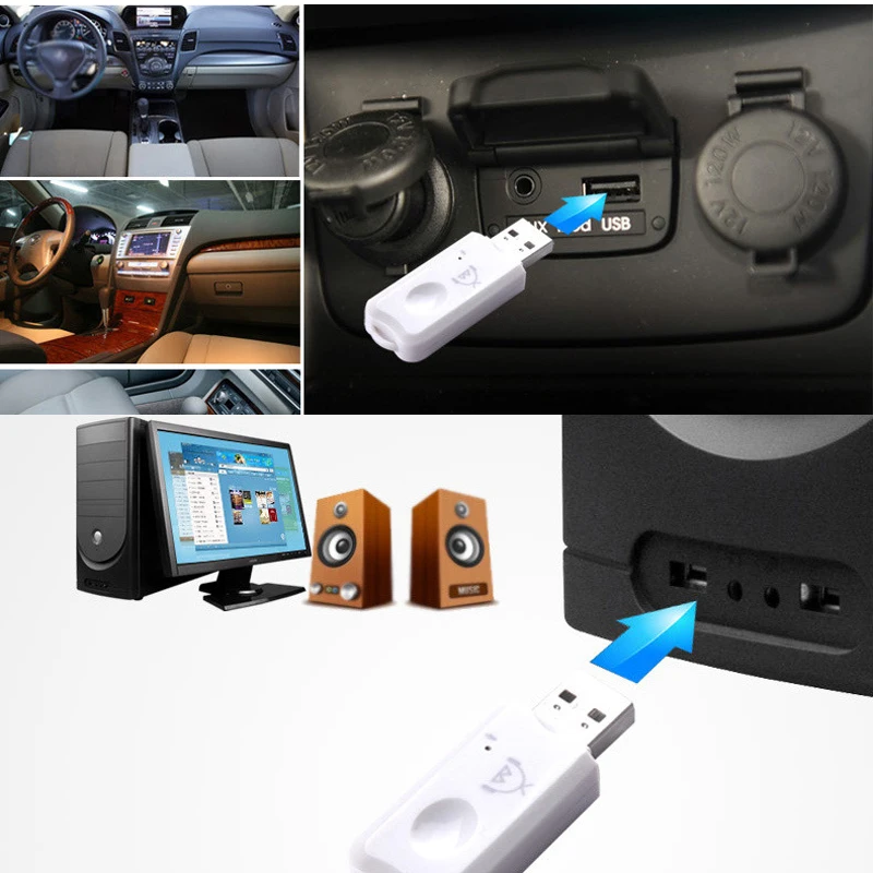 New Wireless Car Bluetooth Receiver USB Audio Frequency Music TV