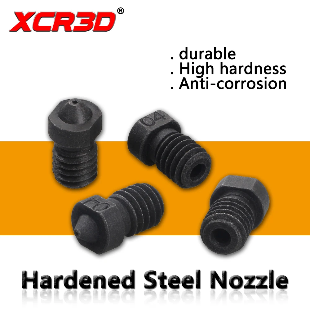 3D طابعة أجزاء E3D صلابة الفولاذ فوهة V5 V6 عالية درجة الحرارة فوهة M6 موضوع 0.4/0.6/1.8/ 1.0 1.75 مللي متر الصلب يموت الصلب فوهة