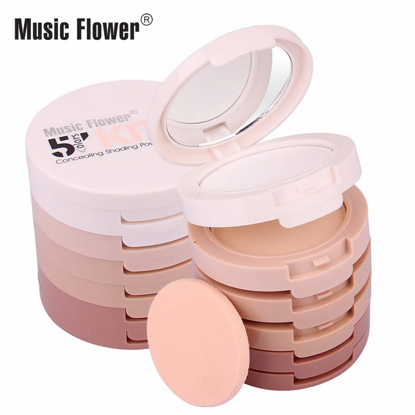 пудра mac 5 в 1. косметика music flower concealing shading powder. набор пудры. набор пудры для лица. красивая пудра.