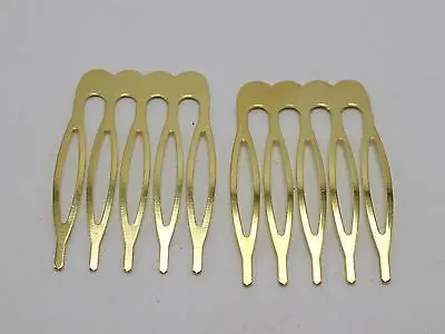 

20 Gold Blank Metal Hair Comb 26mm with 5 Teeth For Bridal Hair Accessories DIY