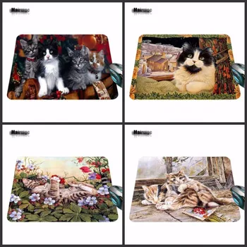 

Mairuige Unique Design Scared cat Mouse Pad Computer aming Mouse Pad Play Mats The best choice for gift 18*22cm and25*29cm