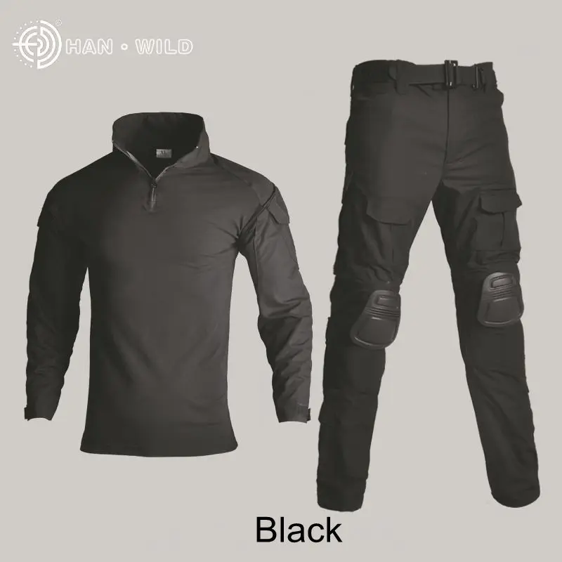 

Tactical Military Uniform Clothing Army Camping Combat Jersey Shirt +Pants With Knee Pads Camouflage Hunting Coat Clothes