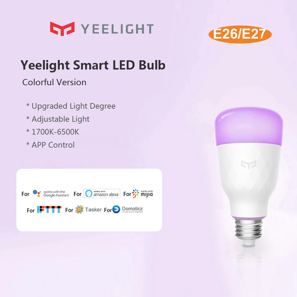 Yeelight умная Светодиодная лампа KLEURRIJKE 800 люмен цвет 10 Вт E27 E26 цвет интеллектуальная CITROEN умная лампа Voor mi thuis приложение