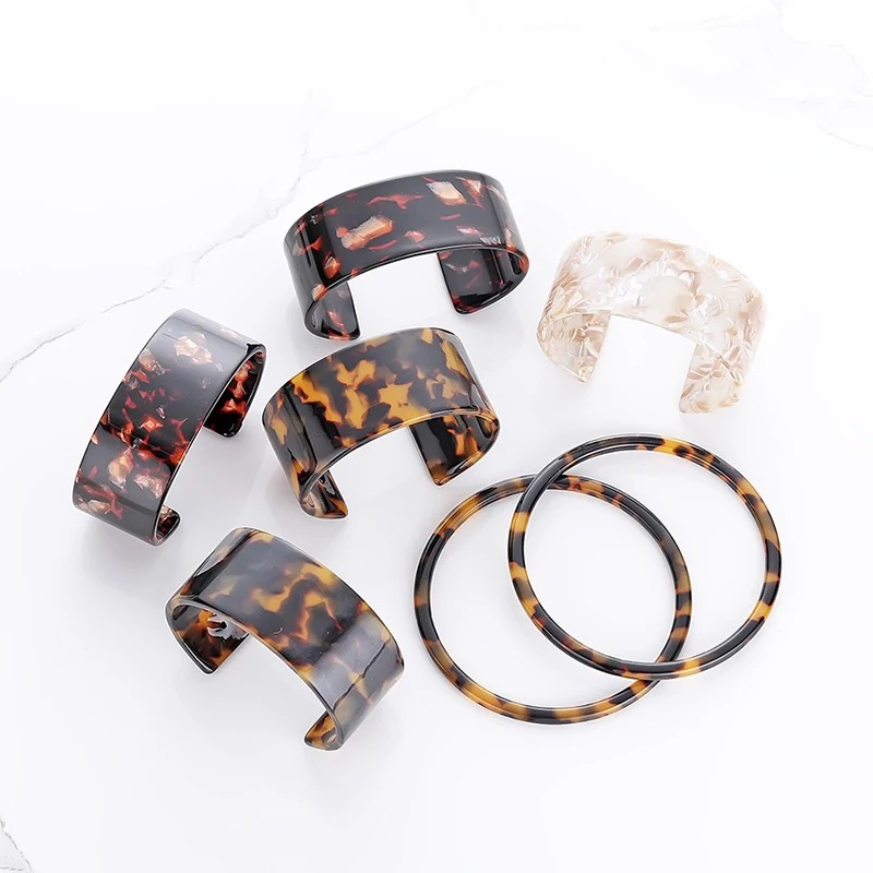 

New Fashion Jewelry Oversize Leopard Bangles Geometry Bohemian Big Bracelet for Women Bracelets Bangles Tortoiseshell Bangle