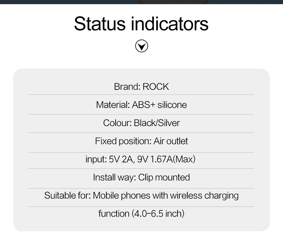 ROCK инфракрасный автоматический 10 Вт Qi быстрый беспроводной автомобильный телефон зарядное устройство для iphone X 8 XR huawei mate 20 Pro умный автомобильный держатель телефона