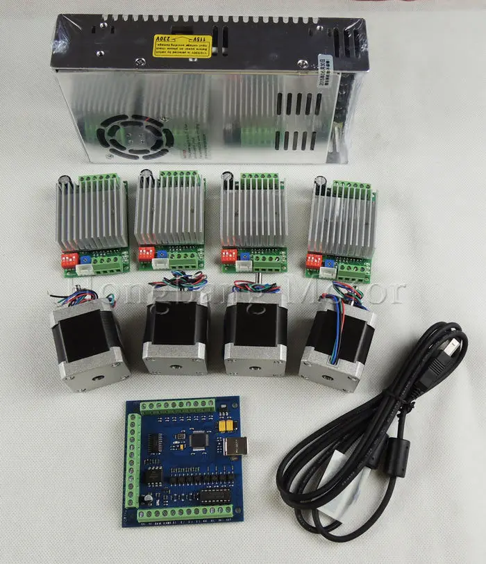 4 осевой комплект mach3 CNC USB драйвера TB6600 + контроллер шагового двигателя 100 кГц шт.