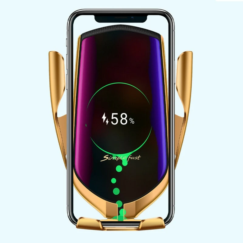 

360 Degree Rotation Wireless Car Charger Mount Auto Clamping Air Vent Universal Phone Holder Stand for iPhone Huawei Samsung