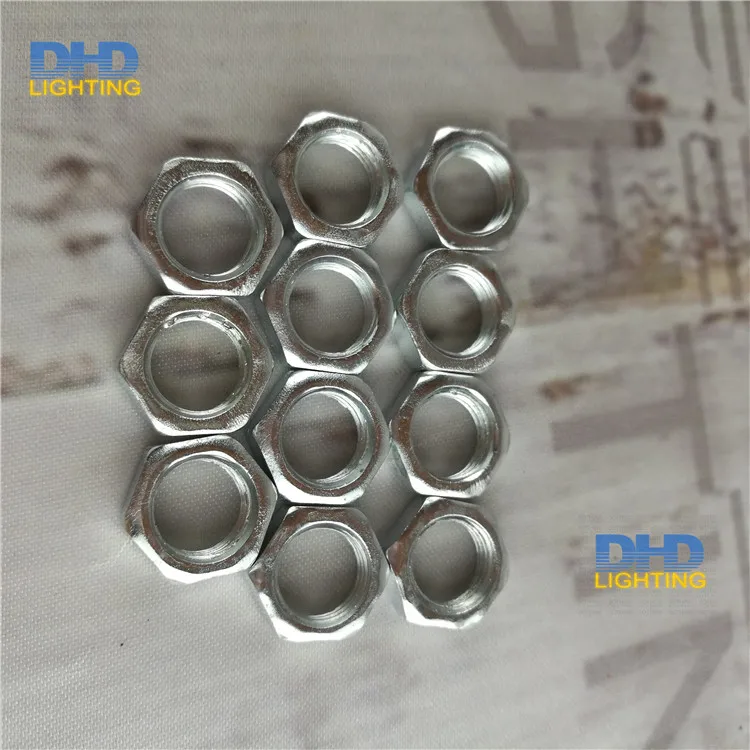 

Free shipping 15pcs 30pcs 100pcs Metal screw nuts M10 threaded metal nuts of lighting accessories threaded nuts