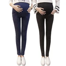 Брюшные брюки джинсы для беременных Брюки для беременных женщин стрейч беременность живот леггинсы Gravida носить эластичные талии брюки