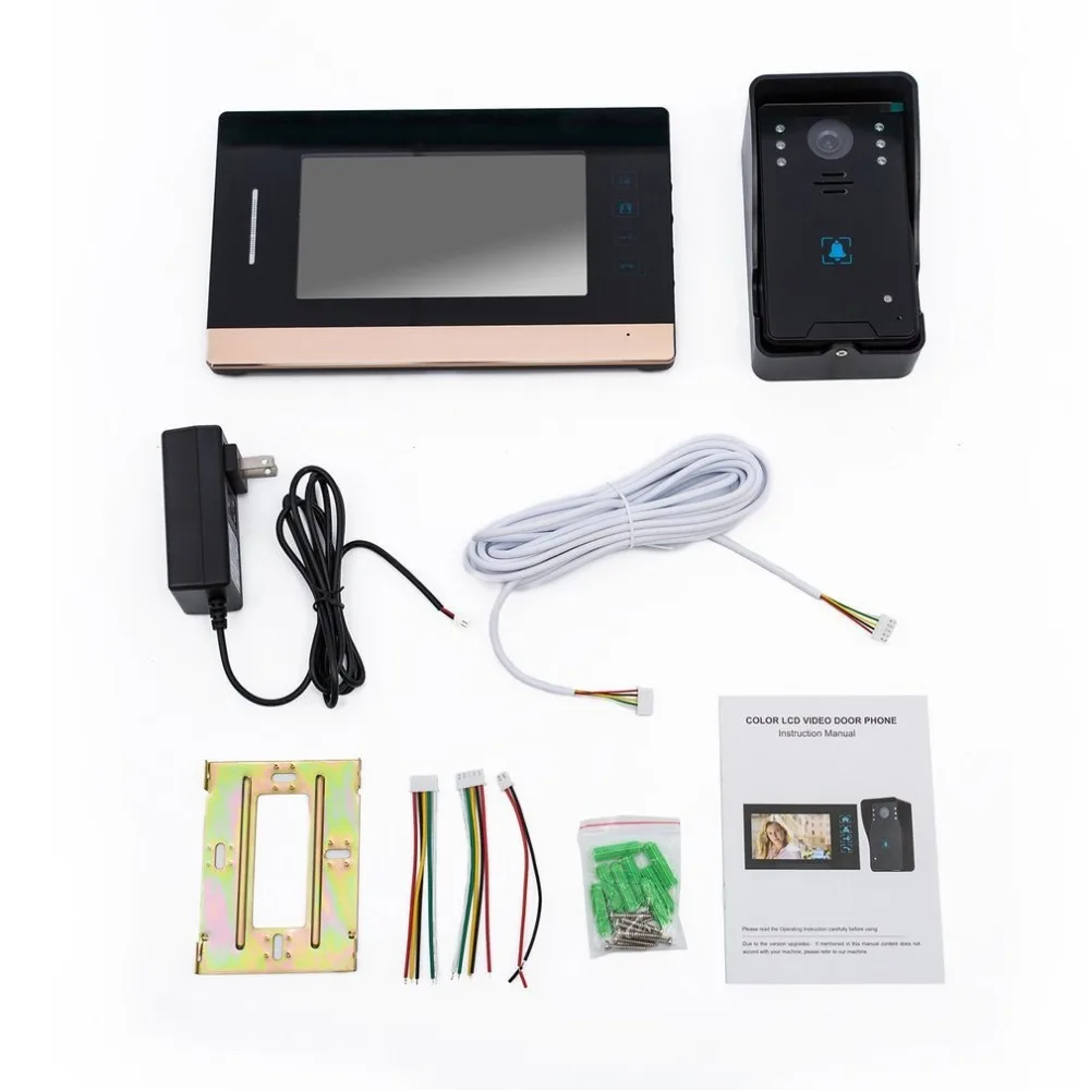 

WD03KW11 7-Inch Screen Wired Visual Doorbell Infrared Night Vision Door Bell Video Intercom Door Phone Home Security