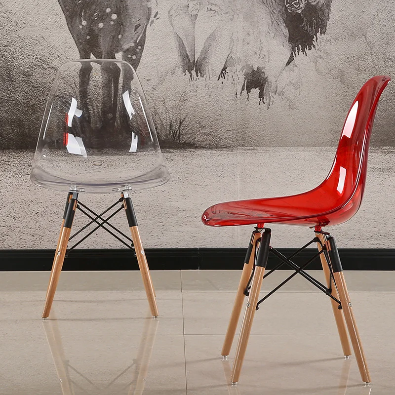 

1PCs Creative Plastic Crystal Transparent Dining Chair Simple Leisure Chair Modern Fashion Coffee Shop Office Computer Chair