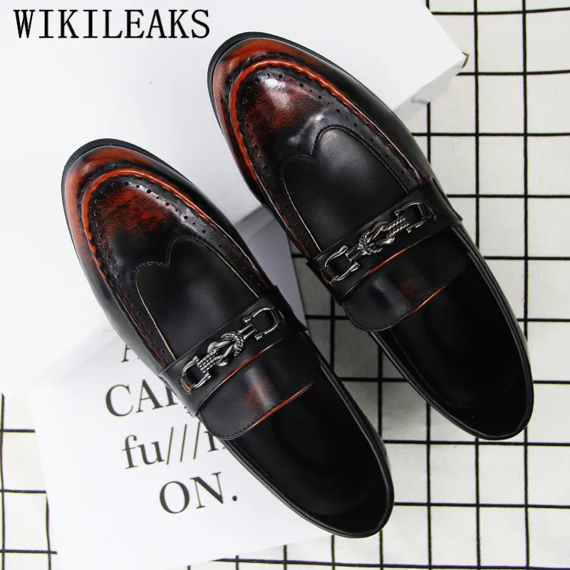 

Luxury Brand Black Casual Shoes Men Loafers 2019 Men Dress Shoes Leather Business Office Shoes Fashion Formal Wedding Shoes Men