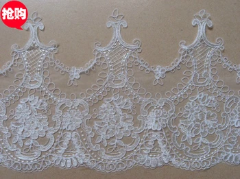 

Exquisite French Cord Lace Trim Off White Ivory Embroidered Lace Material Trim DIY 30CM Width Sewing Accessories