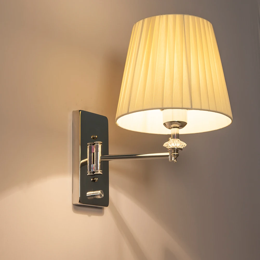 

Modern Sconce Wall Lights Luminaria Bedside Reading Lamp Swing Arm Wall Lamp E27 Crystal Wall Sconce Bathroom Lights