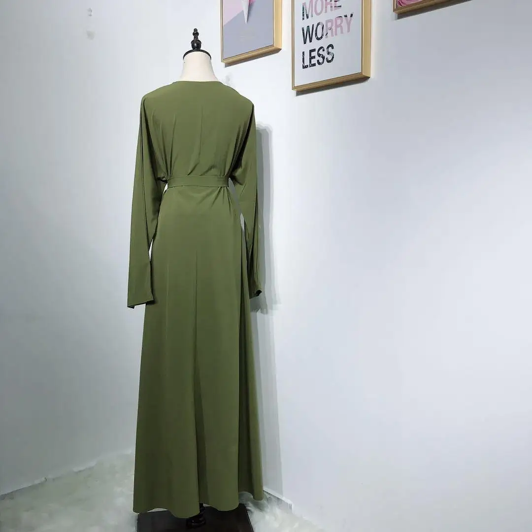 Женская Макси Абая, для мусульман длинное платье, Роба вечерние платья простые Jilbab исламские винтажные кафтан спереди молния Дубай платья