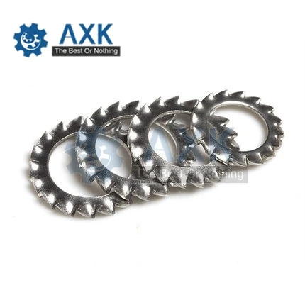 

100Pcs DIN6798J M3 M4 M5 M6 M8 Stainless Steel 304 Washers Internal Toothed Gasket Washer Serrated Lock Washer Gasket Ring