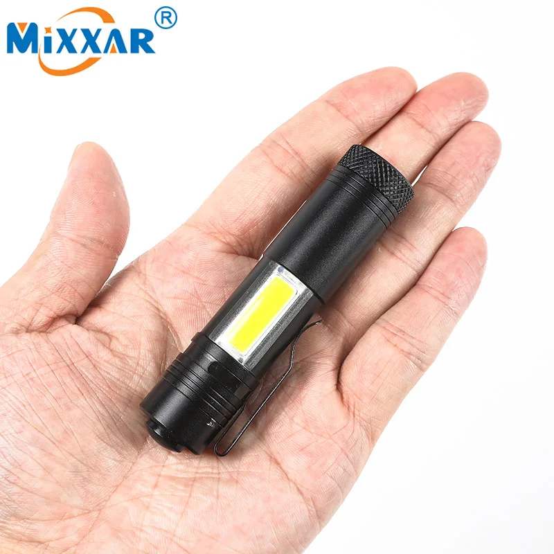 

CZK10 Portable Mini Penlight LED Flashlights Torch Q5+COB 600LM Work Hunting Camping Lamp Light AA or 14500 Battery
