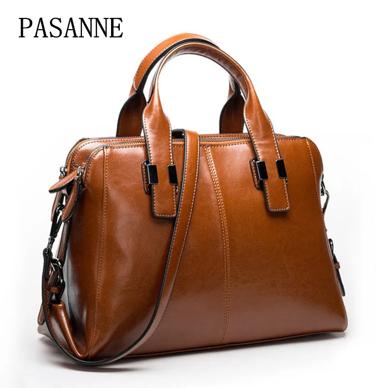 

Fashion Bag for Women Handbag Cow Leather 2018 New PASANNE Genuine Leather Girl Female Handbags Woman Shoulder Bags