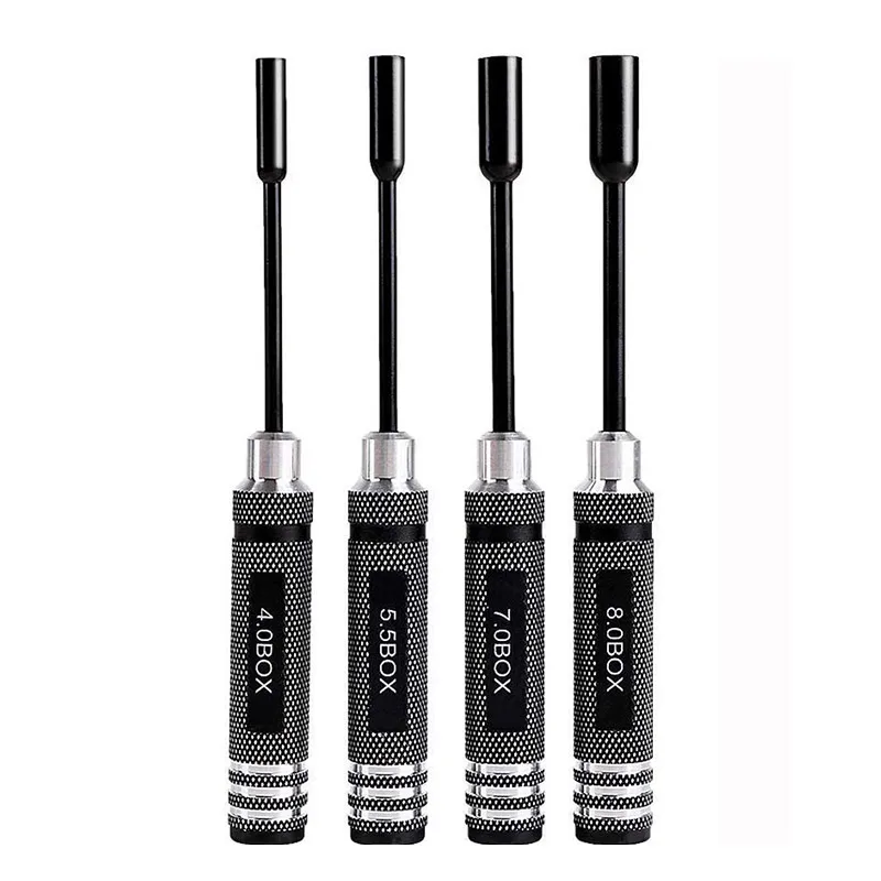 

4pcs Metal Hex NUT Key Socket Screw Driver Wrench Tool Kit for RC Helicopter RC Boat Rc Cars 4.0/5.5/7.0/8.0mm Screwdriver Set