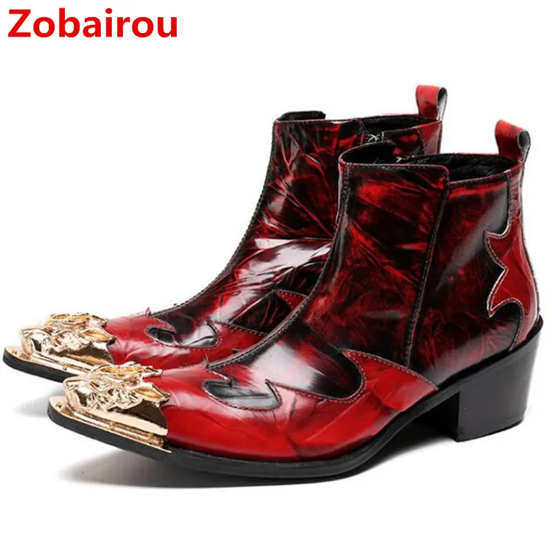red patent leather cowboy boots