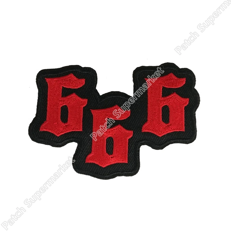 

666 number of the beast satanic demonic occult applique iron-on patch