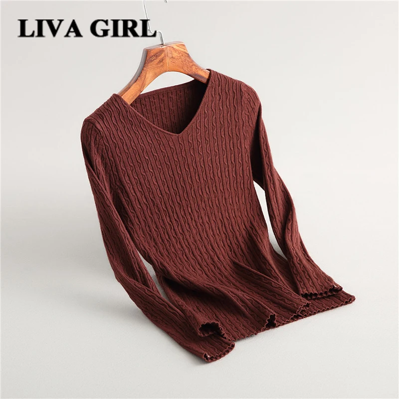 Liva Girl 2017 Women's Autumn And Winter Warm V neck