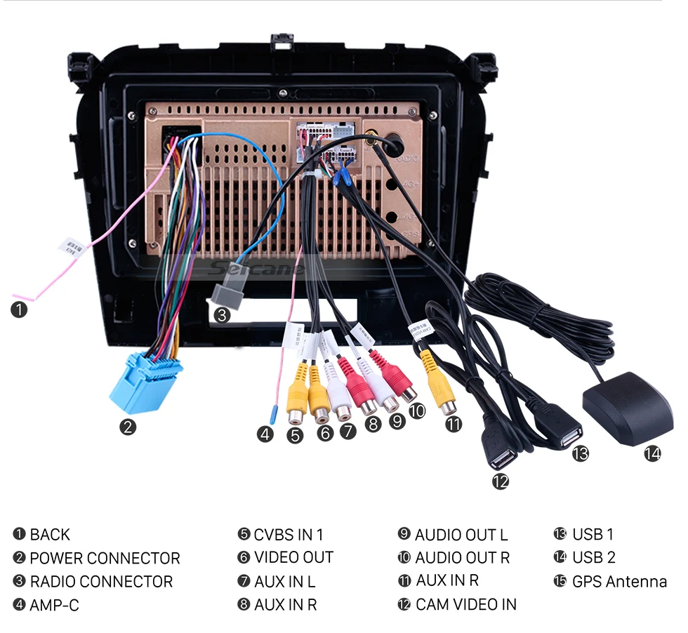 Top Seicane Android 7.1/8.1 9" Car Radio For 2015 2016 SUZUKI VITARAGPS 2Din GPS Multimedia Player Support 3G/Wifi Bluetooth 18
